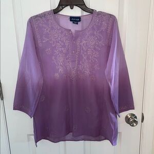 Lavender Embroidered Women's Tunic